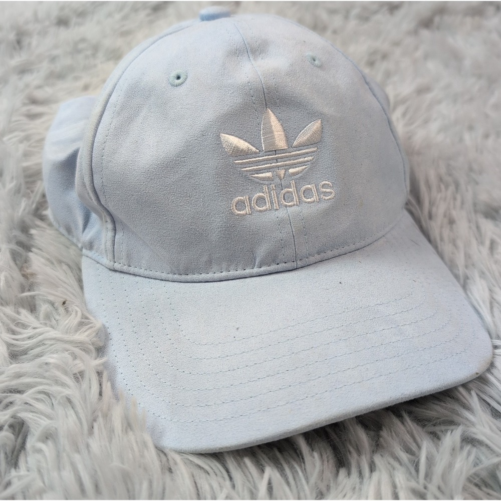 Adidas Trefoil Strapback Adjustable Hat Cap Golf Tennis Dad Men Women Light Blue